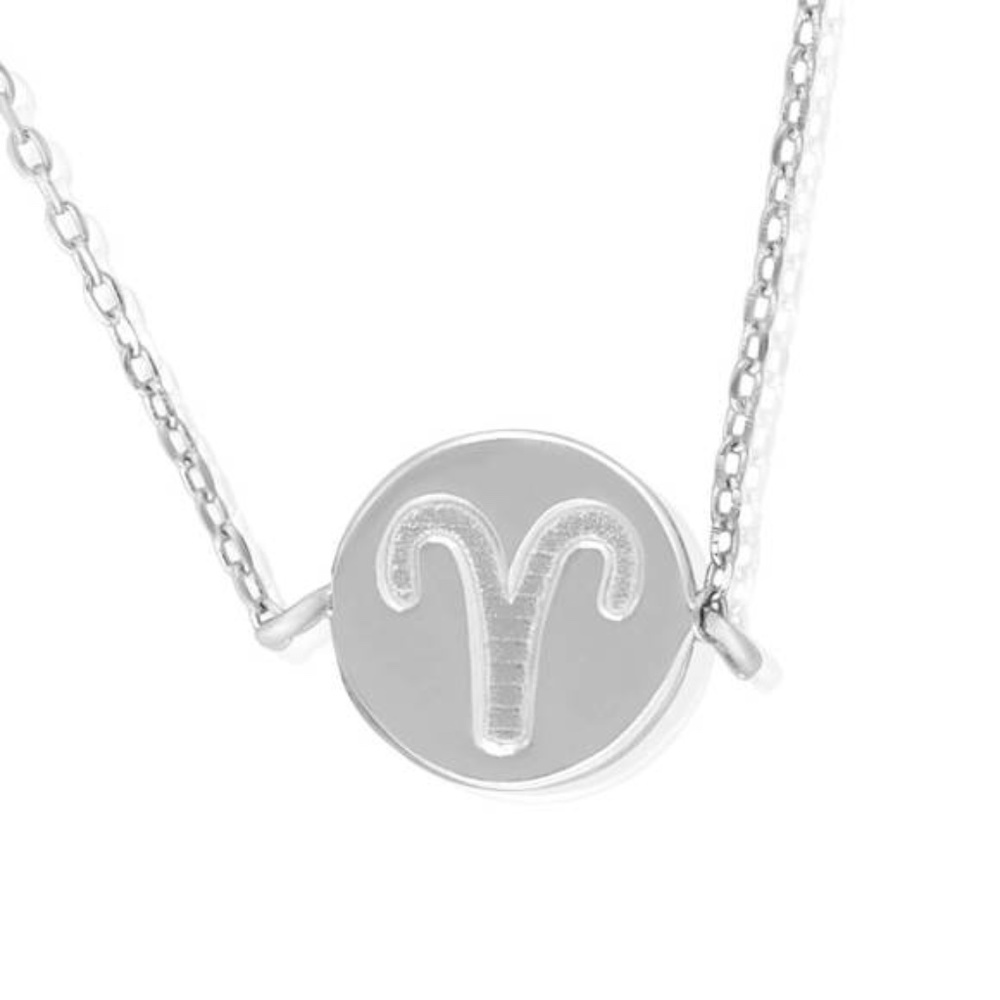 925 Sterling Silver Zodiac Aries Symbol Necklace